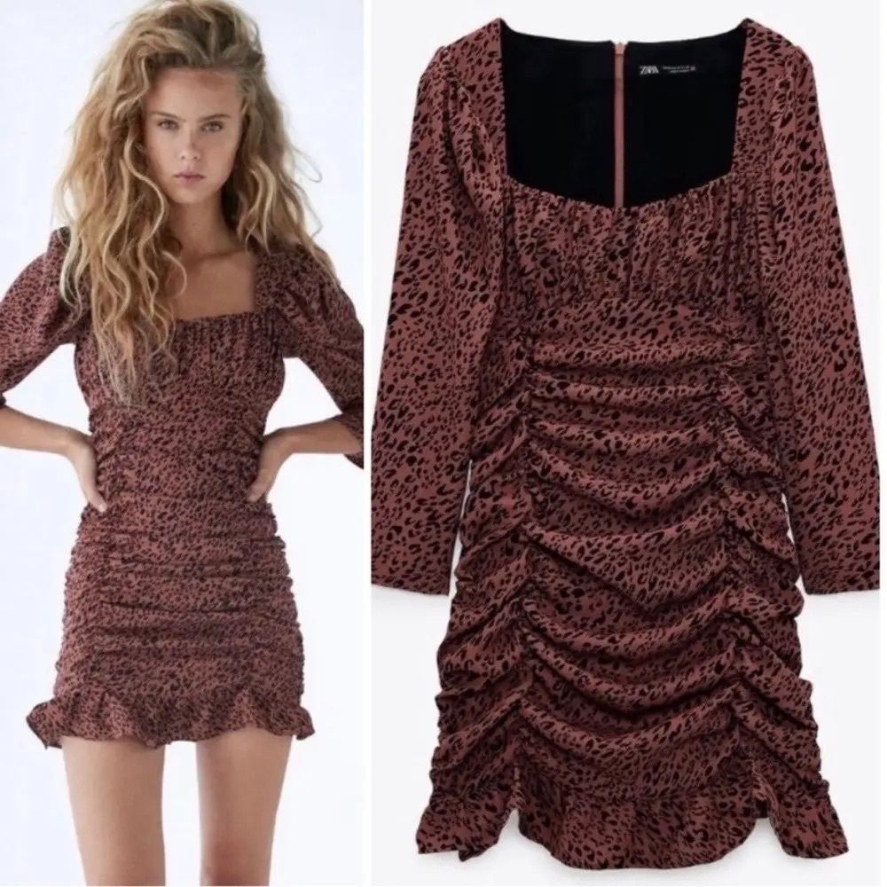 animal print drape mini dress bloggers Fave
